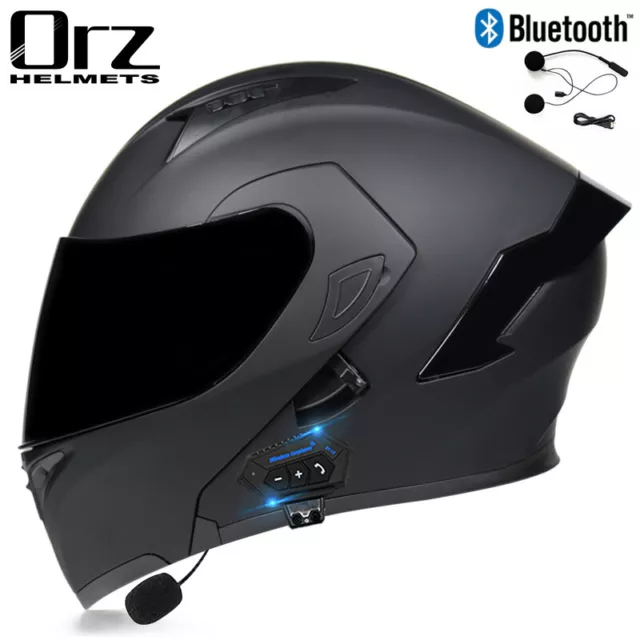 Bluetooth DOT Modular Motorcycle Helmet Full Face Dual Visor Flip Up Helmet