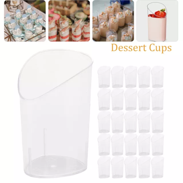 50-200x Dessert Cups Party Small Plastic Dessert Cups Disposable Ice Cream Cup