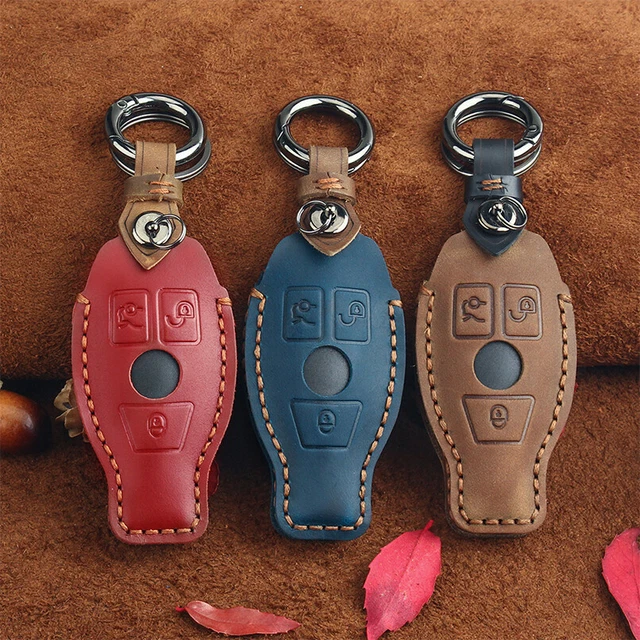 Genuine Leather Car Key Fob Case Cover For Mercedes Benz CLA CLS CLK GLK GLA GLC