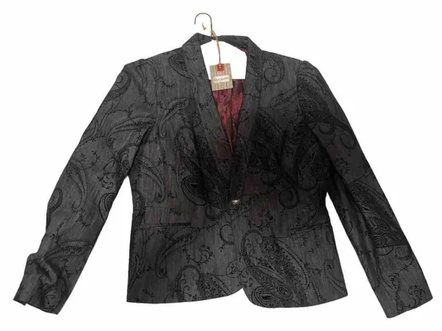 ROBERT GRAHAM dorset blazer jacket brocade metallic floral paisley one button 8