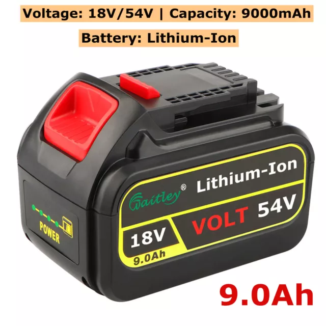 18V 54V 9.0Ah Li-ion Power Tool Slide Battery Replace for Dewalt XR DCB547