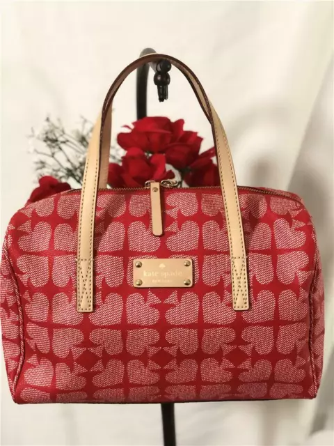 Kate Spade New York Kaleigh Red Pebbled Ace of Spades Carry-on Handbag