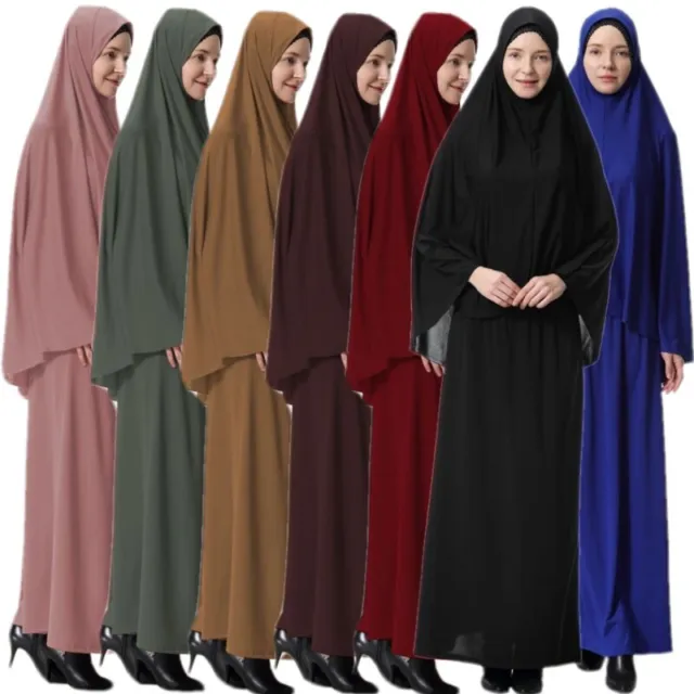 Islamic Prayer Sets Muslim Women Hijab Long Khimar Skirts Ramadan Eid Abaya Arab