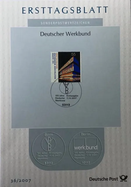 ETB 36/2007 - Mi.-Nr. 2625 - 100 Jahre Deutscher Werkbund