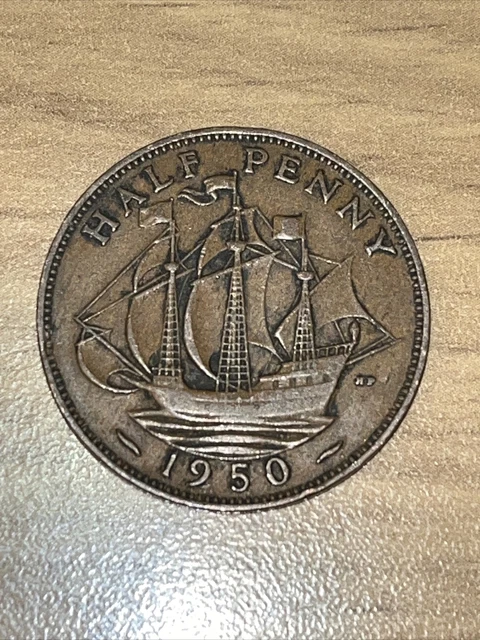 George VI Half Penny Coin 1950