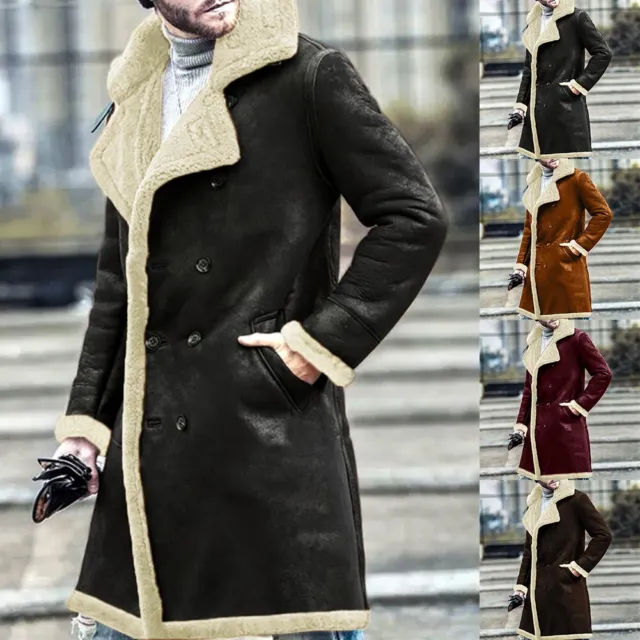 Veste d'hiver homme avec collier revers doublé de fourrure design trench-coat c