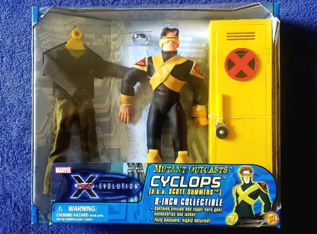 New Toybiz 2001 Marvel X-Men Evolution Mutant Outcasts Cyclops 8" Inch Figure Wb