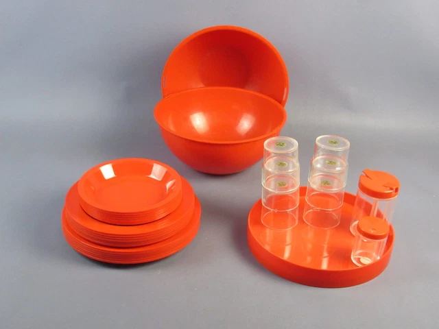 Servicio Picnic Cesta Guzzini Platos Vasos Bandeja Porta Sal y Pimienta E Aceite