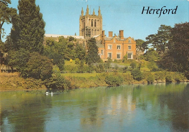 BR89211 hereford cathedral from the river wye  uk