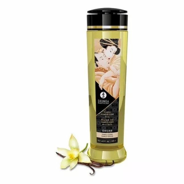 Shunga Massage Öl Desire Vanilla 240 ml - Erotik Vanille Entspannung - Vegan