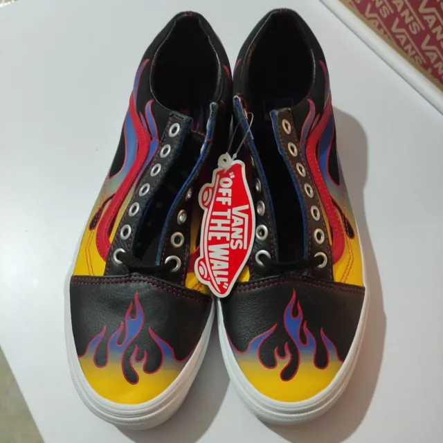 VANS OLD SKOOL Sneaker uomo arancio in pelle NUOVE Scatola