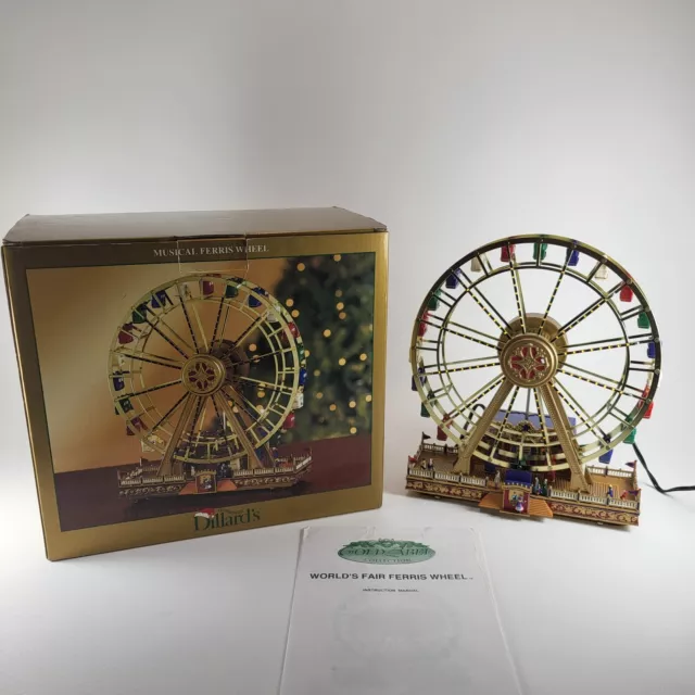 Mr Christmas Gold Label Worlds Fair Musical Light Up Animated Ferris Wheel Box