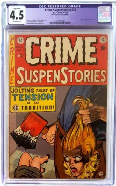 Crime Suspenstories #22 Cgc 4.5 Restored 4-5/1954 Ec Comics Golden Age Horror