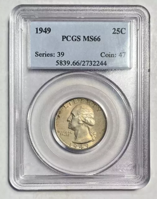 1949 P Quarter Dollars Silver Coinage PCGS MS-66