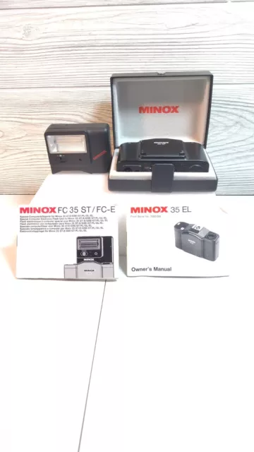 Minox 35 GT 35 mm Film Camera with Leather Case Made in Germany Plus FC 35 Flash