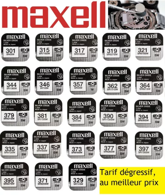 Piles boutons spéciale montres Maxell 399 SR57  613  280-44  D399 399  SR927W