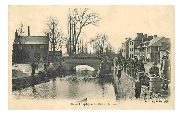 58 - Imphy - Le Bief et le Pont - Anim�e - Oblit�ration ronde de 1906 - CPA - Vo