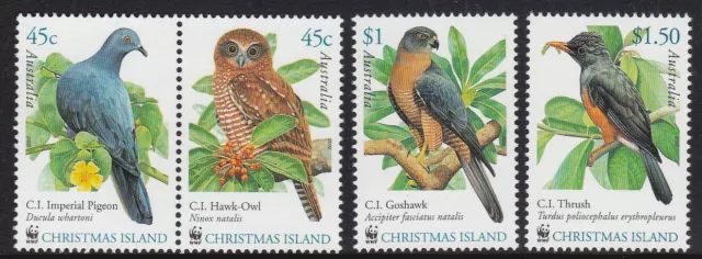 Mint 2002 Christmas Island Wwf Birds Stamp Set