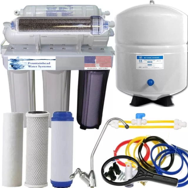 RO/DI Dual Outlet Drinking water/Aquarium Reef Filter System Manual Flush 80GPD