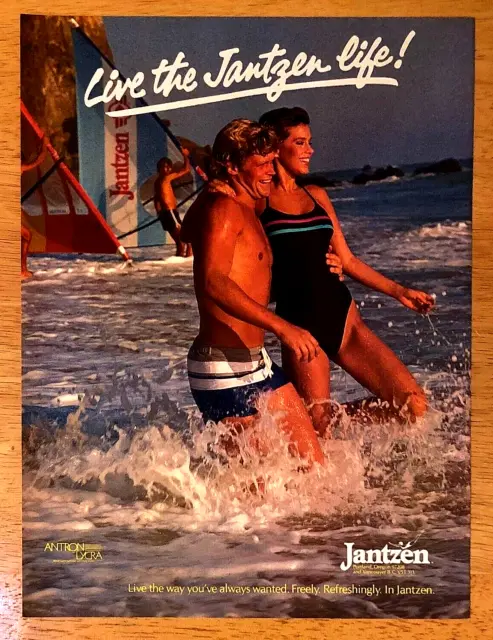 Jantzen Lycra Swimwear For Men And Women—Vintage 1984 Magazine Advertisement Ad