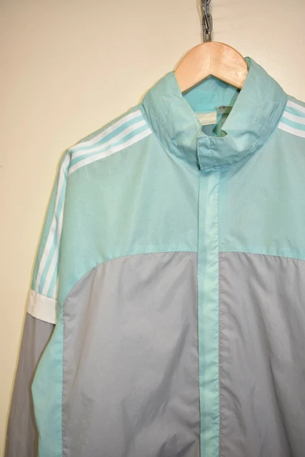 Big size 70s~80'S Adidas VENTEX nylon jacket for men, equivalent to XXXL, vintage Nylon black type Vintage Second Hand