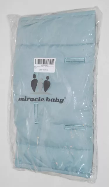 New Miracle Baby Mint Green and Gray Plush Stroller Cushion 30" x 13"