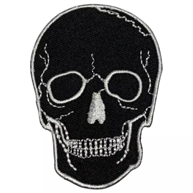 Black Skulls Embroidered Patch Iron On Sew On Badge Biker Back Patch Applique