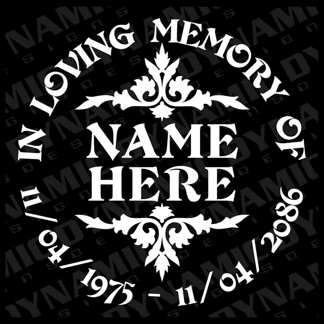 CUSTOM IN LOVING MEMORY Sticker Vinyl Car Window Decal name Rip Brother