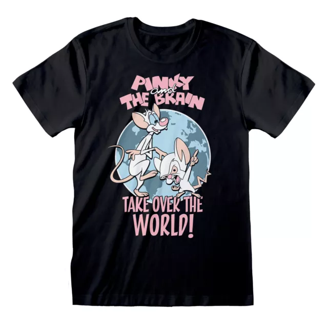 Official Animaniacs Pinky And The Brain 'Take Over The World' Black T-Shirt