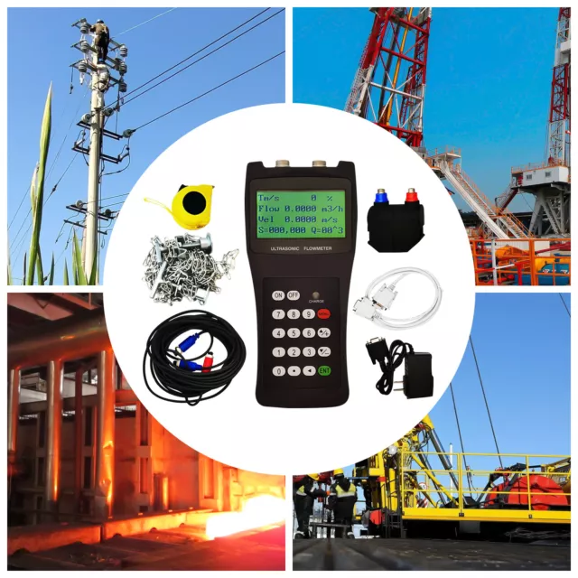 Ultrasonic Liquid Flow Meter W/M2 Handheld Digital FlowMeter DN50-DN700 TDS-100H