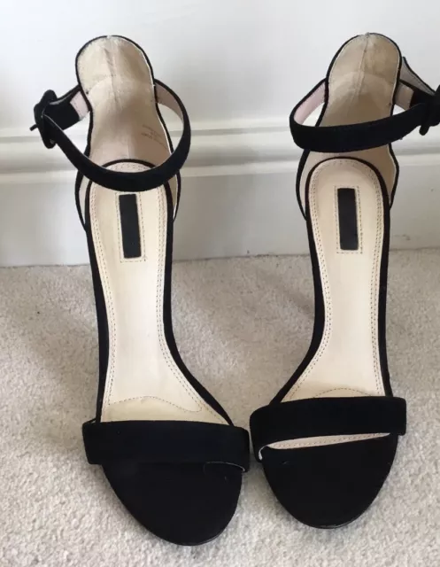 Gorgeous TOP SHOP Black Sandal With Stiletto Heels + Ankle Strap.Excellent Cond.