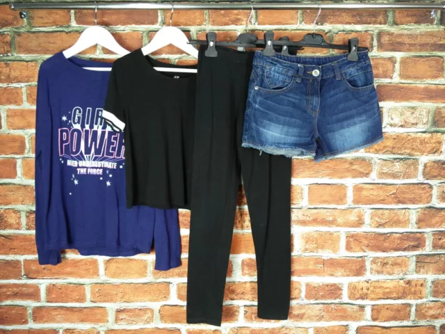 Girls Bundle Age 10-11 Years Next H&M Top T-Shirt Shorts Leggings Set 146Cm