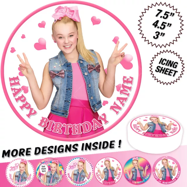JOJO SIWA BIRTHDAY Cake Topper Decoration Personalised Edible Edible