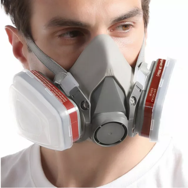 17 in 1 Half Face Gas Mask Spray Painting Safety Facepiece Respirator Suit 6200