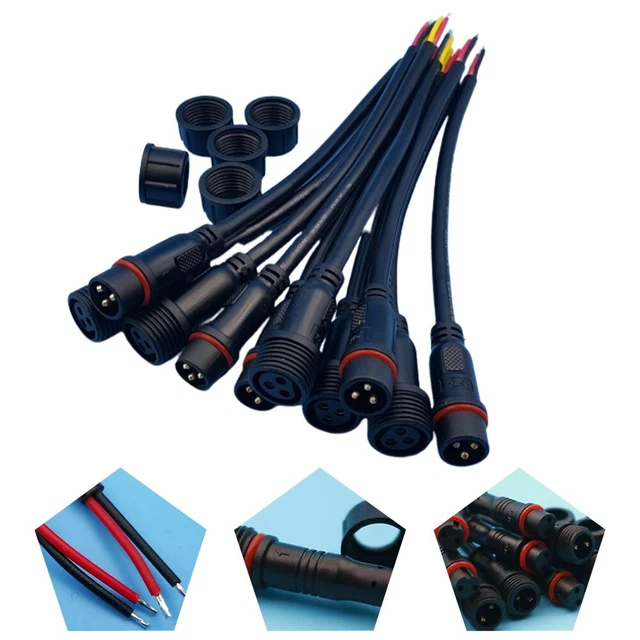 Collegamento Cavo Connettore Filo 5 Coppie 6A AC Nero Fotocamera Adopt IP65