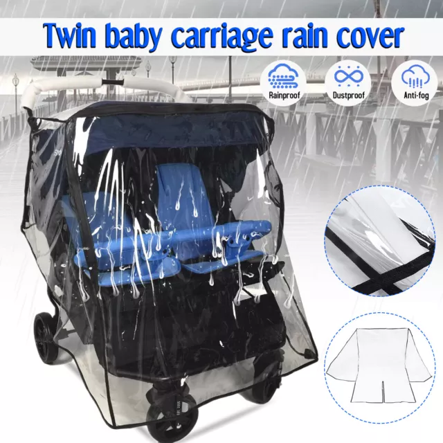 Funda universal contra la lluvia escudo anticlimático para cochecito doble cochecito cochecito bebé cochecito cochecito