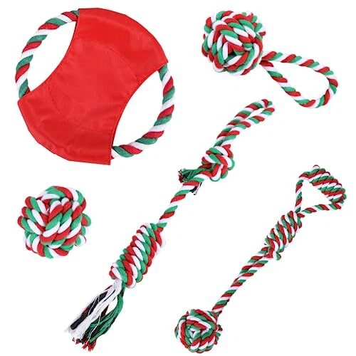 Jouets pour chiens Lot de 5 jouets pour chien Corde forte et accessoires pour...