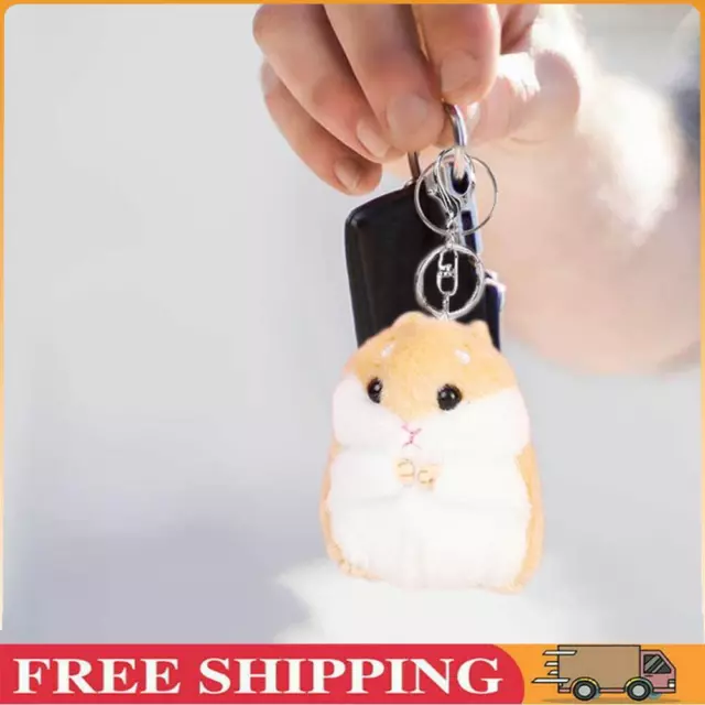 Cartoon Cute Hamster Plush Dolls Keychain Kawaii Backpack Pendants (Yellow) ！