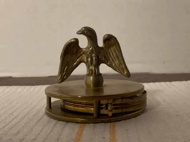 Vintage Eagle Brass Hidden Swivel Magnifying Glass Loop Desktop Paperweight