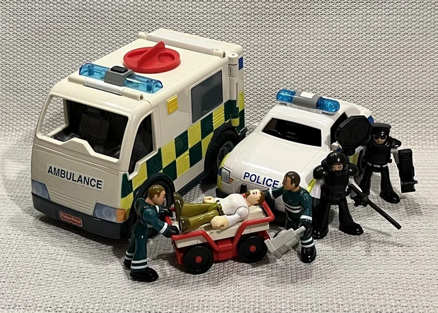 FISHER PRICE IMAGINEXT ambulance and rescue helicopter and fire