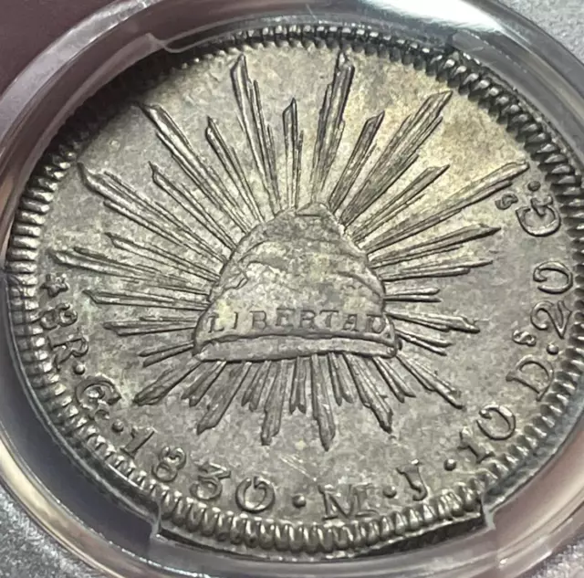 Mexico 1830-Guanajuato MJ Straight J 8 Reales - PCGS AU58