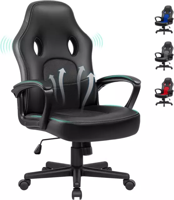 Reclining Adjustable Office Chair Gaming Comfy Leather For Home Computer Chair