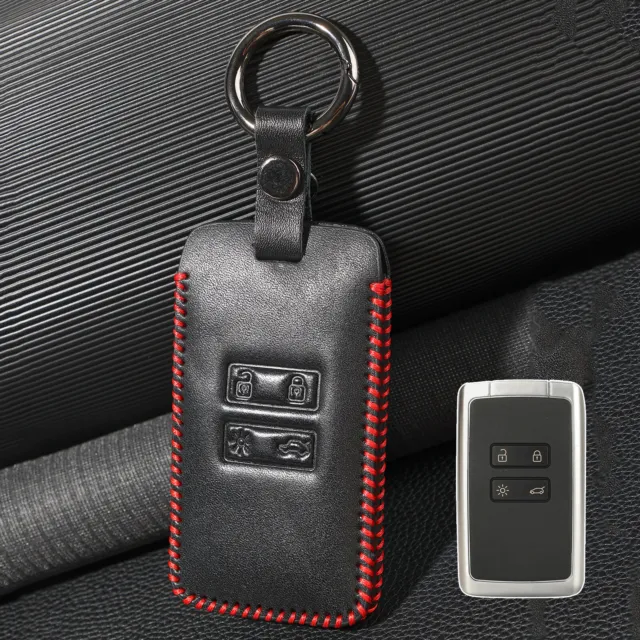 4 Button Leather Car Remote Key Fob Cover Case Shell For Renault Koleos Kadjar