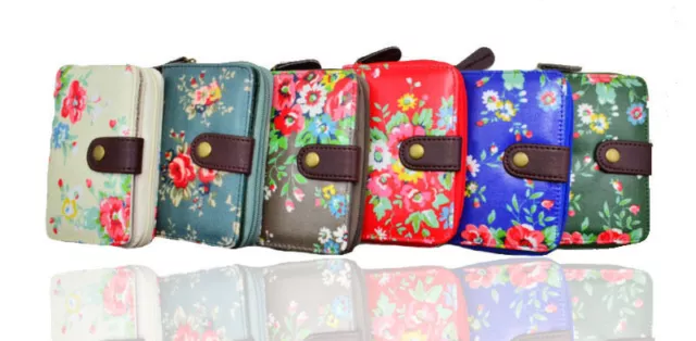 Quality Ladies Floral Print Oil Cloth  women's short zip purse wallet coin fit