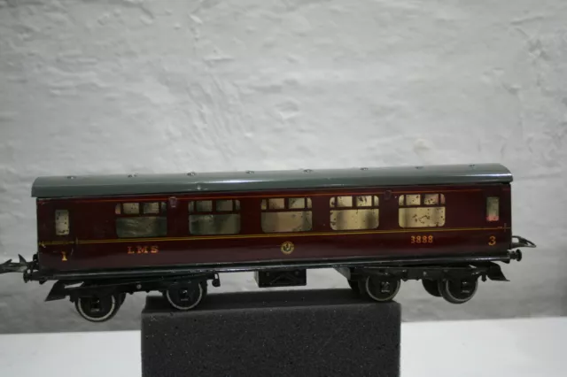 Hornby O Gauge Tinplate No 2 Corridor Coach 1st-3rd LMS