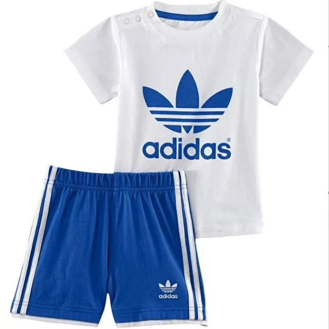 Adidas Trefoil Estate Set T-Shirt + Pantaloncini Logo Bambino Ragazzi Pantaloni