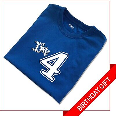 Sono 4 4TH compleanno blu Kids t-shirt Regalo Ragazzi Ragazze quattro quarto Top T-SHIRT UNISEX