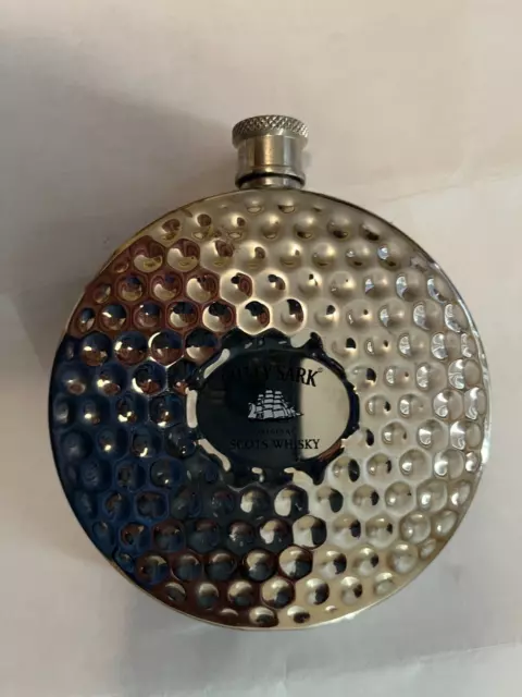 Cutty Sark Hip Flask Original Scots Whisky Round Dimpled Golf Ball