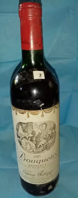 vin "Bouquetin baron Philippe de Rothschild rouge 1985"  bordeaux (lot 8)