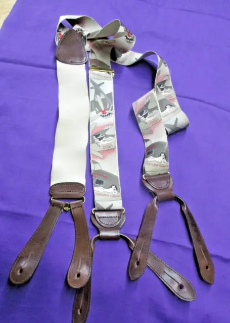 TRAFALGAR suspenders BRACES limited ed. WW II NOSE ART FREE SHIPPING  DR-AQUA